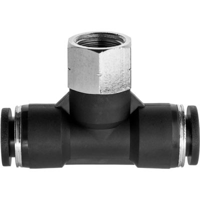 plastic push npt tube connect nylon tee female fitting fittings od adapter pipe globalindustrial plumbing