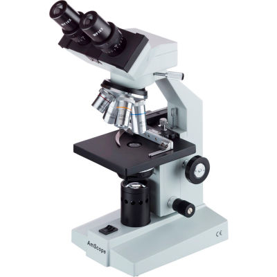 AmScope B100B-MS 40X-2000X Binocular Biological Microscope with Mechanical Stage