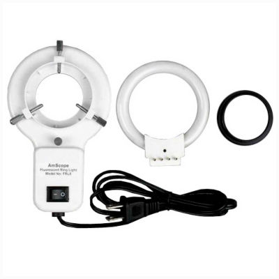 AmScope FRL8-A 8W Stereo Microscope Fluorescent Ring Light and Adapter
