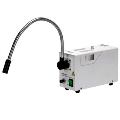 AmScope HL250-AS 150W Single Gooseneck Fiber Optic Illuminator, White