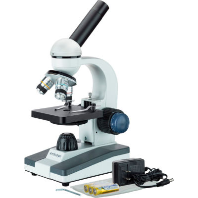 AmScope M150 40X-400X Cordless LED Monocular Microscope For Students