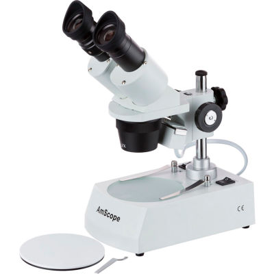 AmScope SE306R-P20 40X-80X Student Binocular Stereo Microscope with Dual Lights