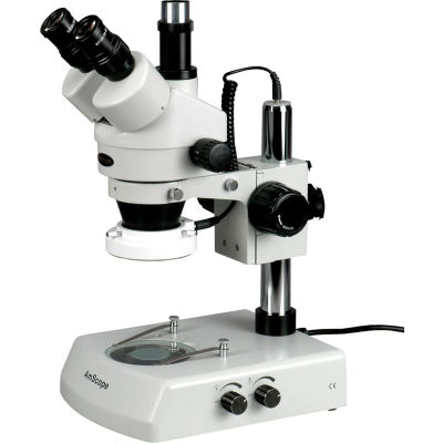AmScope SM-2T-LED 7X-45X LED Trinocular Zoom Stereo Microscope