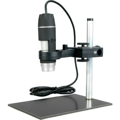 AmScope UTP200X003MP 10X-200X 0.3MP Handheld USB Digital Microscope with LED Illumination and Stand