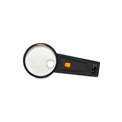 Sparco™ Illuminated Magnifier, 2X Magnification with 4X Inset, 3" Diameter Lens, Acrylic