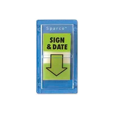 Sparco™ "Sign and Date" Flags, 1" x 1-3/4", Green, 100 Flags/Pack