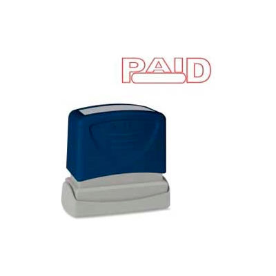 Sparco™ Pre-Inked Message Stamp, PAID, 1-3/4" x 5/8", Red