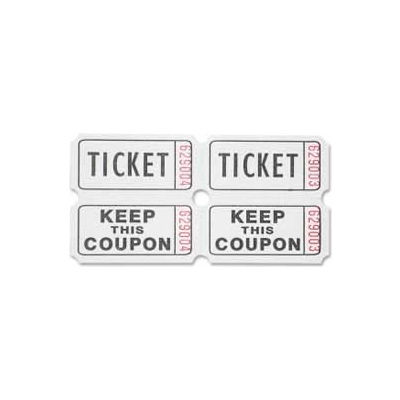 Sparco™ Double Roll Ticket, White, 2000/Roll