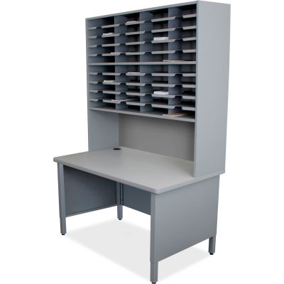 Marvel® 40 Slot Mailroom Organizer, Riser, 84"H x 48"W, Slate Gray