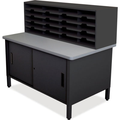 Marvel® 20 Slot Mailroom Organizer with Cabinet, 52"H x 48"W, Black
