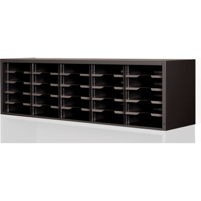 Marvel Utility Sorter with Adjustable Shelves, 60"W x 14"D x 16"H - Black