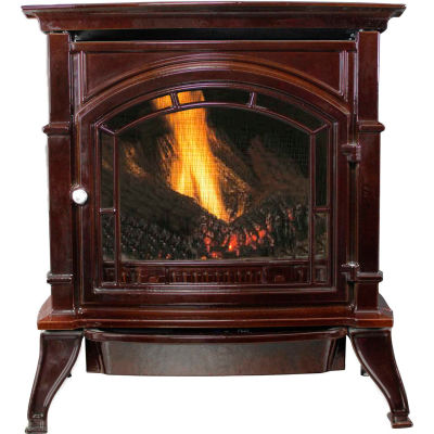 Ashley Vent Free Propane Stove AGC500VFMLP, Mahogany Enameled Porcelain Cast Iron, 31000 BTU
