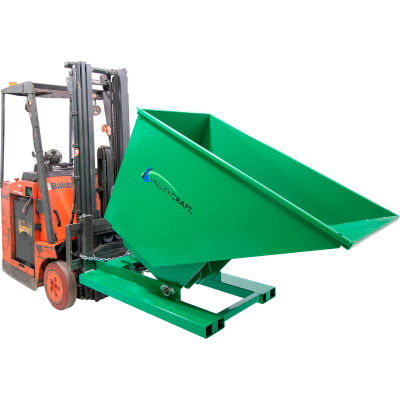 Valley Craft® Hydraulic Powered Self-Dumping Hopper, 1 Cu. Yd., 2,000 Lb. Cap., Green