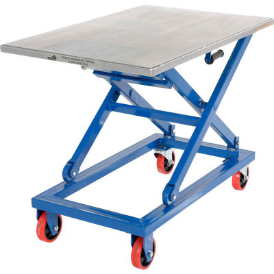 Mobile Hand Crank Mechanical Scissor Lift Table CART-1000-M 1000 Lb ...