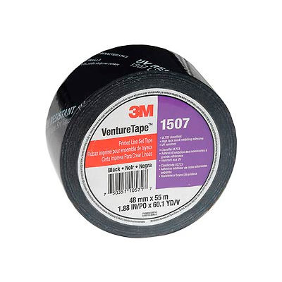 3M™ VentureTape 1507PRTD-Q130 UV Resistant Line Set Tape 2 IN x 60 Yards Black