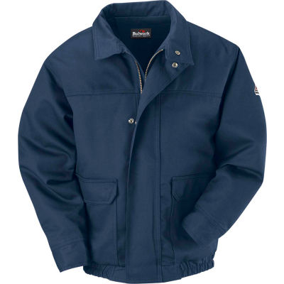 EXCEL FR® ComforTouch® Flame Resistant Lined Bomber Jacket JLJ8, Navy, Size S Regular
