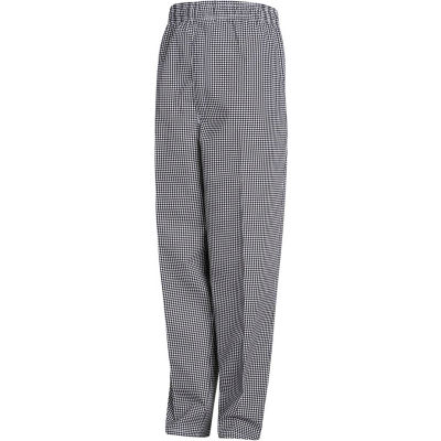 Chef Designs Baggy Chef Pants, W/Zipper Fly, Black/White Check, Polyester/Cotton, 2XL