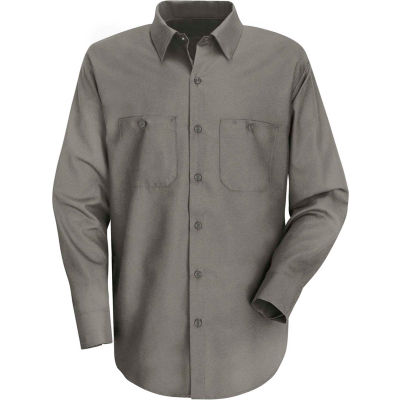 Red Kap® Men's Wrinkle-Resistant Cotton Work Shirt Long Sleeve Regular-4XL Graphite Gray SC30