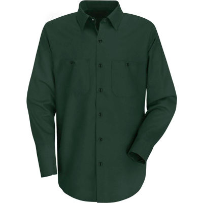 Red Kap® Men's Wrinkle-Resistant Cotton Work Shirt Long Sleeve Regular-L Spruce Green SC30