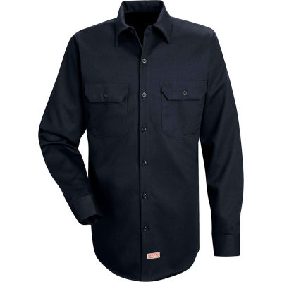 Red Kap® Men's Deluxe Heavyweight Cotton Shirt Long Sleeve Regular-S Dark Navy SC70-SC70DNRGS