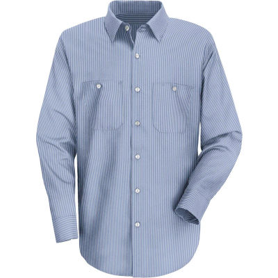 Red Kap® Men's Industrial Stripe Work Shirt Long Sleeve Blue/White Stripe Regular-XL SL10