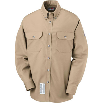 EXCEL FR® ComforTouch® FR Dress Uniform Shirt SLU2, Khaki, Size XL Regular