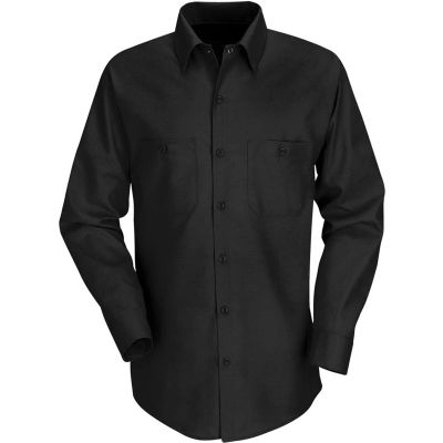 Red Kap® Men's Industrial Work Shirt Long Sleeve Black Regular-2XL SP14