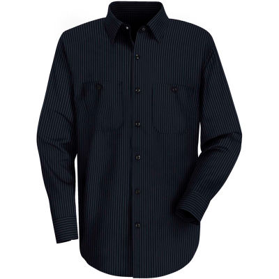 Red Kap® Men's Durastripe Work Shirt Navy/Light Blue Twin Stripe Regular-XL SP14-SP14NLRGXL