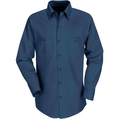 Red Kap® Men's Industrial Work Shirt Long Sleeve Navy Regular-M SP14