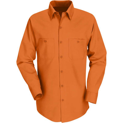 Red Kap® Men's Industrial Work Shirt Long Sleeve Orange Long-L SP14