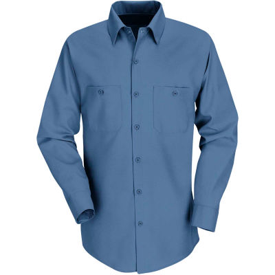 Red Kap® Men's Industrial Work Shirt Long Sleeve Postman Blue Extra Long-XL SP14