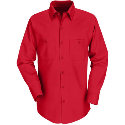 Red Kap® Men's Industrial Work Shirt Long Sleeve Red Long-4XL SP14