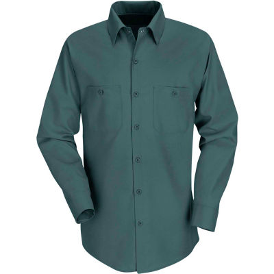Red Kap® Men's Industrial Work Shirt Long Sleeve Spruce Green Regular-3XL SP14