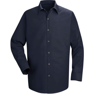 Red Kap® Men's Specialized Pocketless Polyester Work Shirt Long Sleeve Navy Regular-L SP16
