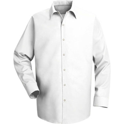 Red Kap® Men's Specialized Pocketless Polyester Work Shirt Long Sleeve White Regular-3XL SP16
