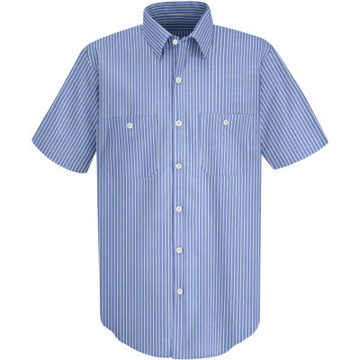 Red Kap® Men's Industrial Stripe Work Shirt Short Sleeve GM Blue/White Stripe 3XL SP20