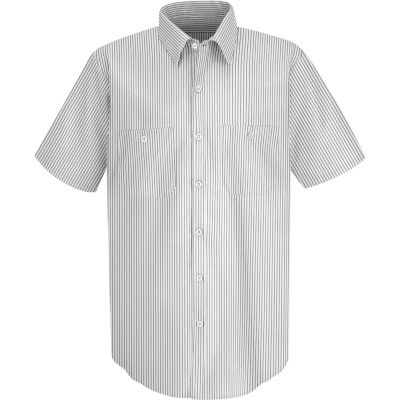 Red Kap® Men's Industrial Stripe Work Shirt Short Sleeve White/Charcoal Stripe Long-4XL SP20