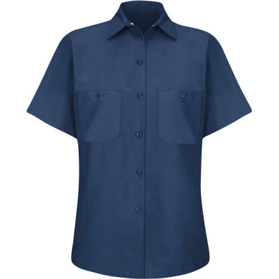 Red Kap® Women's Industrial Work Shirt Short Sleeve Navy XL SP23