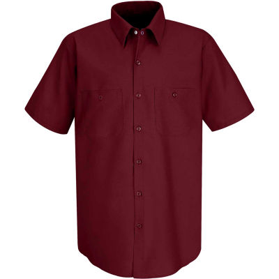 Red Kap® Men's Industrial Work Shirt Short Sleeve Burgundy 3XL SP24