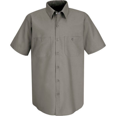 Red Kap® Men's Industrial Work Shirt Short Sleeve Gray Long-4XL SP24