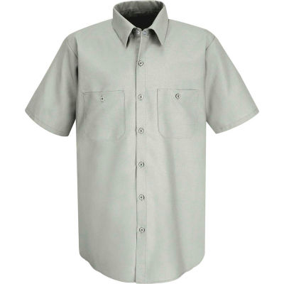 Red Kap® Men's Industrial Work Shirt Short Sleeve Light Gray L SP24
