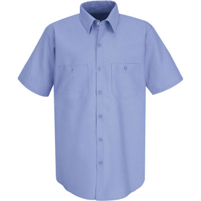 Red Kap® Men's Industrial Work Shirt Short Sleeve Light Blue S SP24