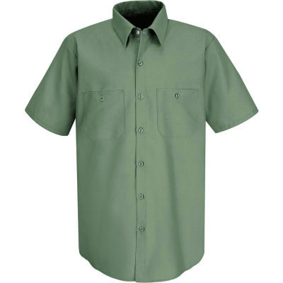 Red Kap® Men's Industrial Work Shirt Short Sleeve Light Green 4XL SP24