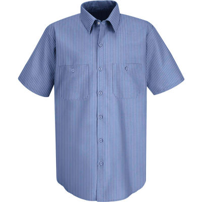 Red Kap® Men's Durastripe Work Shirt Medium Blue/Light Blue Twin Stripe S SP24-SP24MLSSS