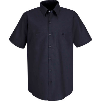 Red Kap® Men's Industrial Work Shirt Short Sleeve Navy Long-2XL SP24