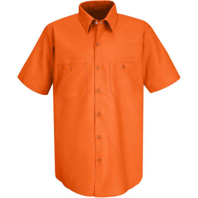 Red Kap® Men's Industrial Work Shirt Short Sleeve Orange M SP24