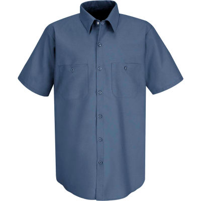 Red Kap® Men's Industrial Work Shirt Short Sleeve Postman Blue 2XL SP24