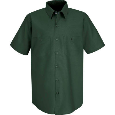 Red Kap® Men's Industrial Work Shirt Short Sleeve Spruce Green 3XL SP24
