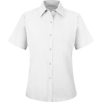Red Kap® Men's Specialized Pocketless Polyester Work Shirt Short Sleeve White 4XL SP25