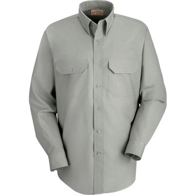 Red Kap® Men's Solid Dress Uniform Shirt Long Sleeve Light Gray M-345 SP50